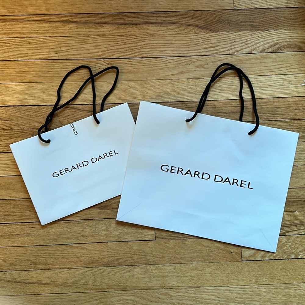2 Gerard Darel reusable shopping bags. Thick paper. Medium and small.